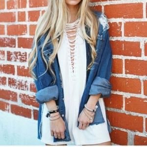 LF Emma & Sam Lace up oversized tee Top